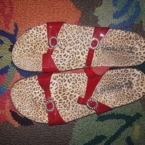 Mephisto leather leopard sandals